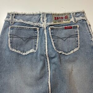 Zana Di Jeans Denim Maxi Skirt Frayed Hem Distressed Y2K Style Women's Size S
